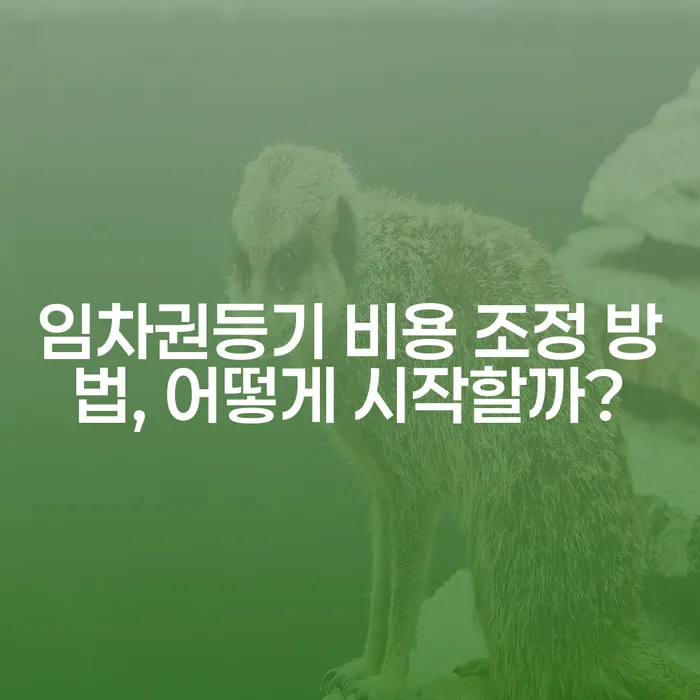임차권등기 비용 조정 방법, 어떻게 시작할까?